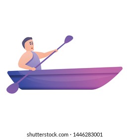 Man kayak activity icon. Cartoon of man kayak activity vector icon for web design isolated on white background