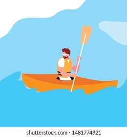 man in kayak extreme sport