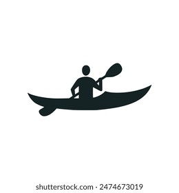 man kayak sport logo vector illustration template design