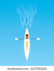 Man in kayak Vector illustration Art