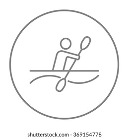 Man kayaking line icon.