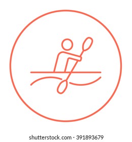Man kayaking line icon.