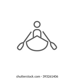 Man kayaking line icon.