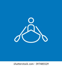 Man kayaking line icon.