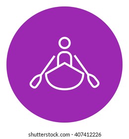 Man kayaking line icon.