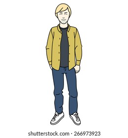 Man in a khaki shirt