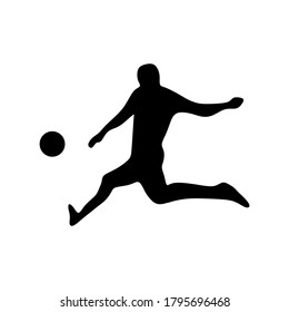 man kick ball soccer football silhouette