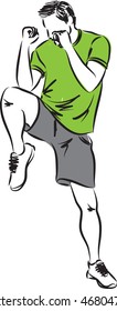man kick boxing illustration - Shutterstock ID 468047540