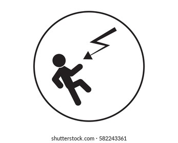 man, kick, lightning, icon, vector illustration eps10