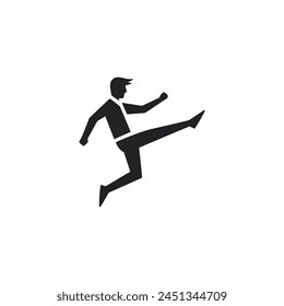 man kick logo vector illustration template design