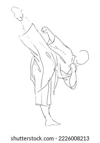 a man kicks with taek wondo