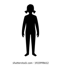 Man Or Kid Silhouette With Slim Figure. Male Persons With Normal Weight. Normal BMI Range. Adult Or Child Character With Moderate Fat Level. Result Of Diet And Healthy Lifestyle Vector Illustration.