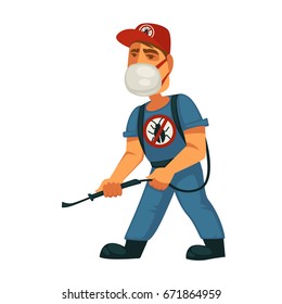 Man killing insects