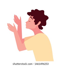 man kiss gesture on white background