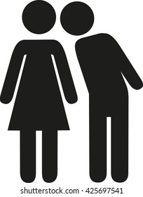 Man kiss woman pictogram