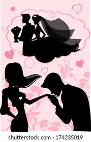 A man kisses the hand of a girl in love