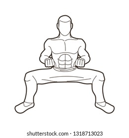 Man Kung Fu action ready to fight graphic vector