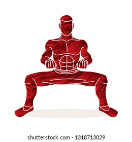Man Kung Fu action ready to fight graphic vector
