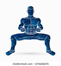 Man Kung Fu action ready to fight graphic vector