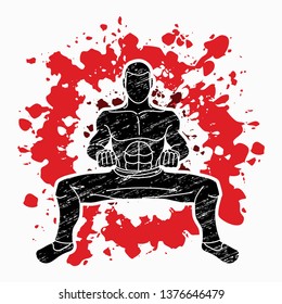 Man Kung Fu action ready to fight graphic vector