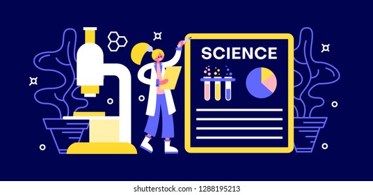 The man in the lab. Scientist at work with board