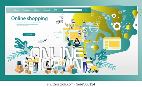 hombre y mujer redes sociales.Proceso plano de compras en línea.Ilustración creativo diseño moderno concepto de concepto vectorial plantilla infográfica.