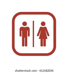 Man  and  lady toilet  icon,  isolated. Flat  design.