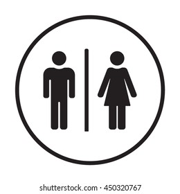 Man and lady toilet    icon,  isolated. Flat  design.