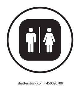Man and lady toilet    icon,  isolated. Flat  design.