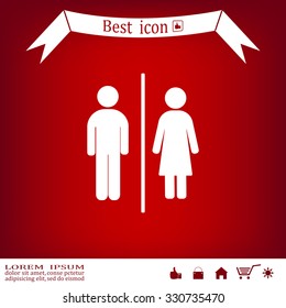 Man and lady toilet sign