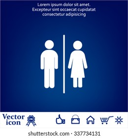 Man and lady toilet sign