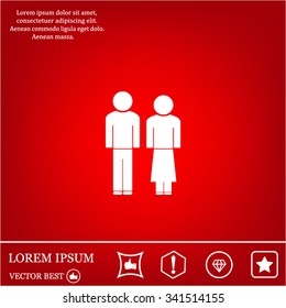 Man and lady toilet sign