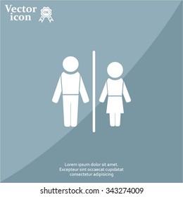 Man and lady toilet sign