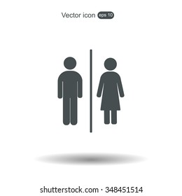 Man and lady toilet sign