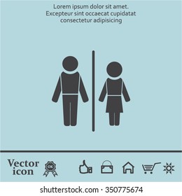 Man and lady toilet sign