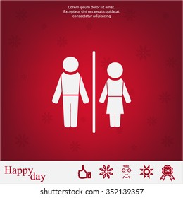 Man and lady toilet sign