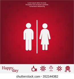 Man and lady toilet sign