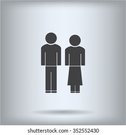 Man and lady toilet sign