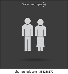 Man and lady toilet sign