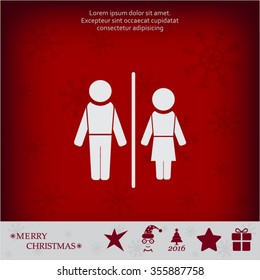 Man and lady toilet sign