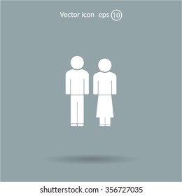 Man and lady toilet sign