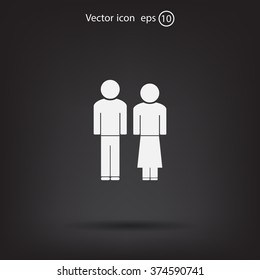 Man and lady toilet sign