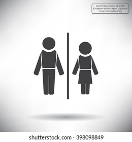 Man and lady toilet sign