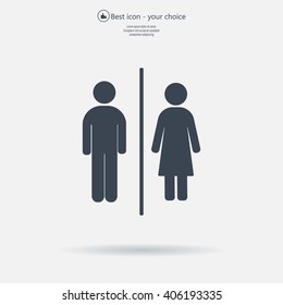 Man and lady toilet sign