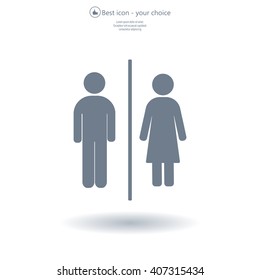 Man and lady toilet sign