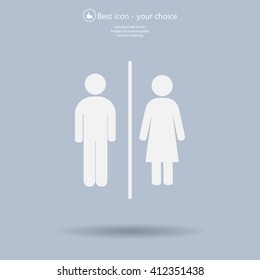 Man and lady toilet sign