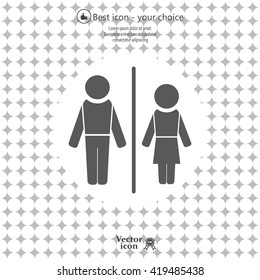 Man and lady toilet sign