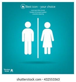 Man and lady toilet sign