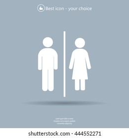 Man and lady toilet sign