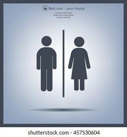Man and lady toilet sign